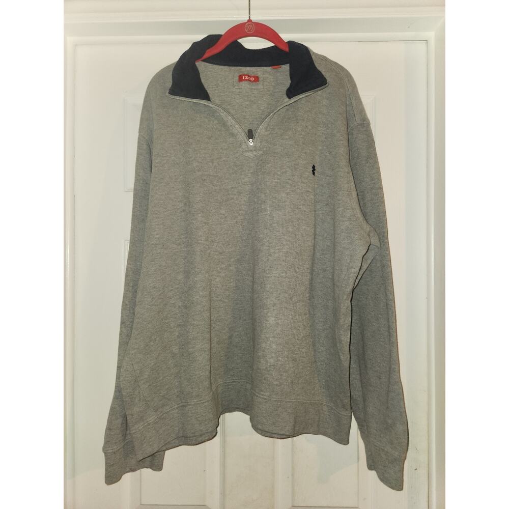 Izod Quarter Zip Pullover XL Grey